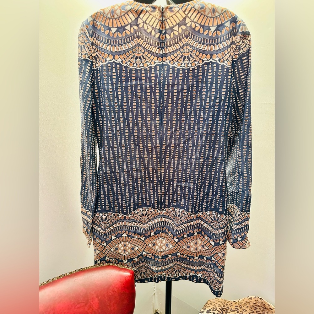 Bcbgmaxazria Allina Dark Ink Combo Boho Zip Back … - image 7